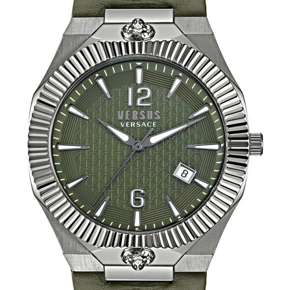 Versace Men Mens Versace Green Silver Plate Watch! New